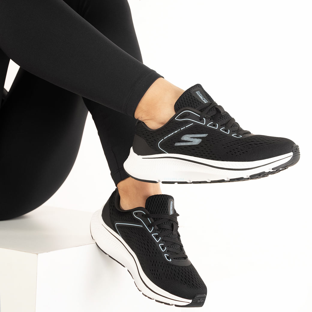 Skechers Tenis CONSISTENT 2.0 128607BR-BKW Preto Sint -12-